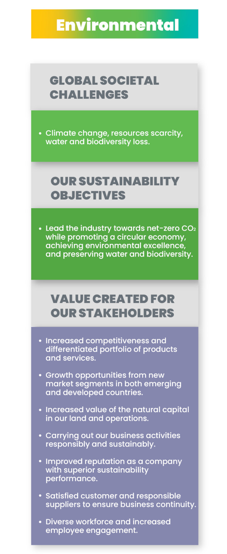 CEMEX Sustainability Model Environmental detail